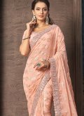 Peach Trendy Saree in Georgette with Embroidered - 2