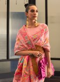 Peach Trendy Saree in Handloom Silk with Woven - 1