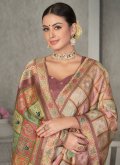 Peach Tussar Silk Woven Contemporary Saree for Ceremonial - 1