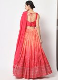 Pink A Line Lehenga Choli in Chinon with Embroidered - 3