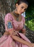Pink A Line Lehenga Choli in Silk with Embroidered - 2