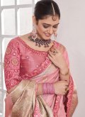 Pink Art Silk Embroidered Contemporary Saree for Ceremonial - 1