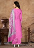 Pink Banarasi Designer Straight Suit - 1