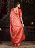 Pink Banarasi Woven Classic Designer Saree - 1