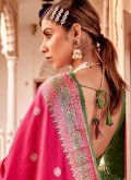 Pink Banarasi Woven Contemporary Saree - 1