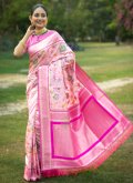 Pink Banarasi Woven Designer Saree - 1