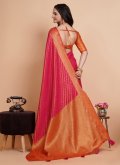 Pink Banarasi Woven Trendy Saree - 2