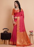 Pink Banarasi Woven Trendy Saree - 3