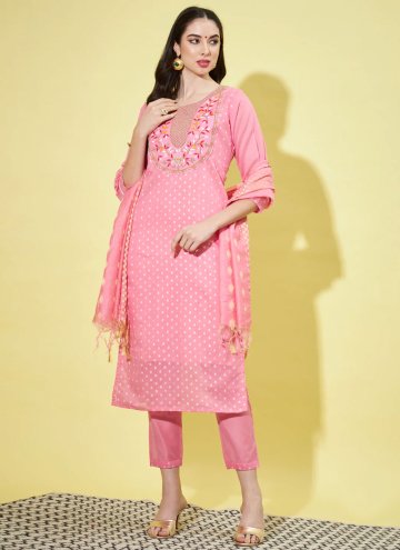 Pink Chanderi Embroidered Designer Salwar Kameez f