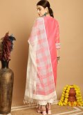 Pink Chanderi Embroidered Trendy Salwar Suit - 2