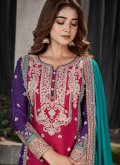 Pink Chinon Embroidered Salwar Suit for Ceremonial - 1