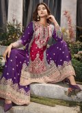 Pink Chinon Embroidered Salwar Suit for Ceremonial - 2