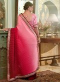 Pink Classic Designer Saree in Chinon with Embroidered - 1