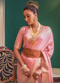 Pink Classic Designer Saree in Silk with Woven - 1