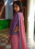 Pink color Art Silk Contemporary Saree with Lace - 2