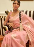 Pink color Art Silk Designer Saree with Woven - 1