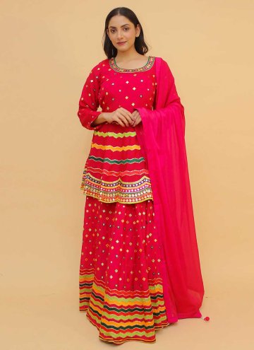 Pink color Art Silk Readymade Lehenga Choli with S