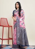Pink color Banarasi Contemporary Saree with Woven - 3