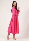 Pink color Cotton  Salwar Suit with Designer - 1
