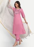 Pink color Cotton  Salwar Suit with Embroidered - 2
