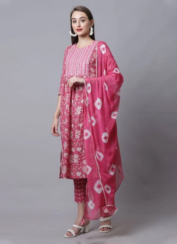 Pink color Cotton  Trendy Salwar Kameez with Floral Print