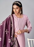 Pink color Cotton  Trendy Salwar Kameez with Jacquard Work - 1