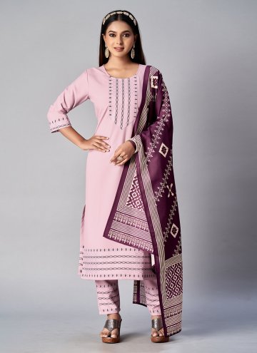 Pink color Cotton  Trendy Salwar Kameez with Jacqu