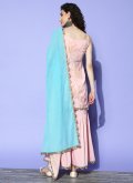 Pink color Crepe Silk Trendy Salwar Kameez with Floral Print - 2