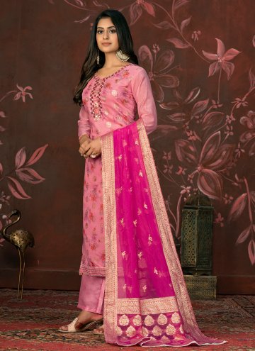 Pink color Designer Organza Trendy Salwar Kameez