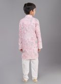 Pink color Digital Print Polyester Kurta Pyjama - 3