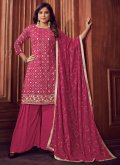 Pink color Embroidered Faux Georgette Designer Pakistani Salwar Suit - 2