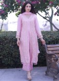 Pink color Embroidered Faux Georgette Designer Salwar Kameez - 2