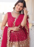 Pink color Embroidered Faux Georgette Salwar Suit - 3