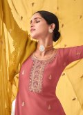 Pink color Embroidered Georgette Pakistani Suit - 2
