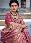 Pink color Fancy Fabric Trendy Saree with Embroidered - 1