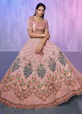 Pink color Georgette Lehenga Choli with Embroidered - 2