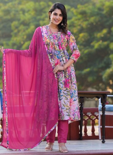 Pink color Georgette Salwar Suit with Digital Prin