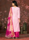 Pink color Hand Work Cotton  Palazzo Suit - 2