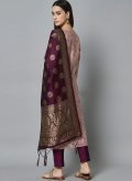 Pink color Jacquard Work Cotton Silk Trendy Salwar Kameez - 1