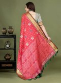 Pink color Meenakari Patola Silk Classic Designer Saree - 2