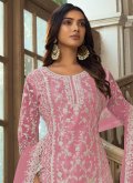 Pink color Net Trendy Salwar Suit with Embroidered - 1
