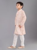 Pink color Polyester Kurta Pyjama with Digital Print - 1