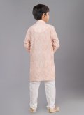 Pink color Polyester Kurta Pyjama with Digital Print - 3