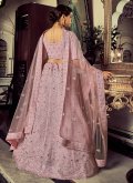 Pink color Sequins Work Net Lehenga Choli - 3