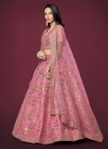 Pink color Silk Designer Lehenga Choli with Embroidered - 1