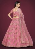 Pink color Silk Designer Lehenga Choli with Embroidered - 2