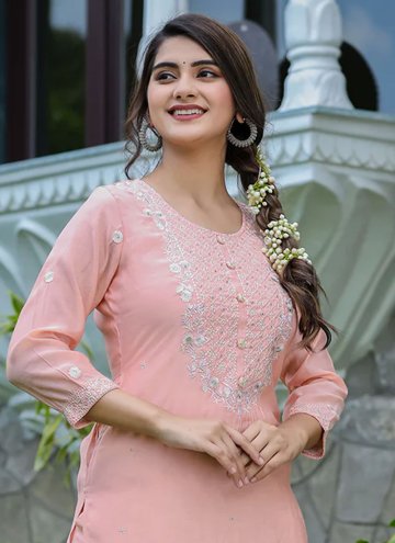 Pink color Silk Trendy Salwar Kameez with Embroidered