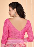 Pink color Tussar Silk Contemporary Saree with Digital Print - 2