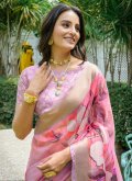 Pink Contemporary Saree in Cotton  with Digital Print - 2