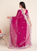 Pink Contemporary Saree in Organza with Embroidered - 2